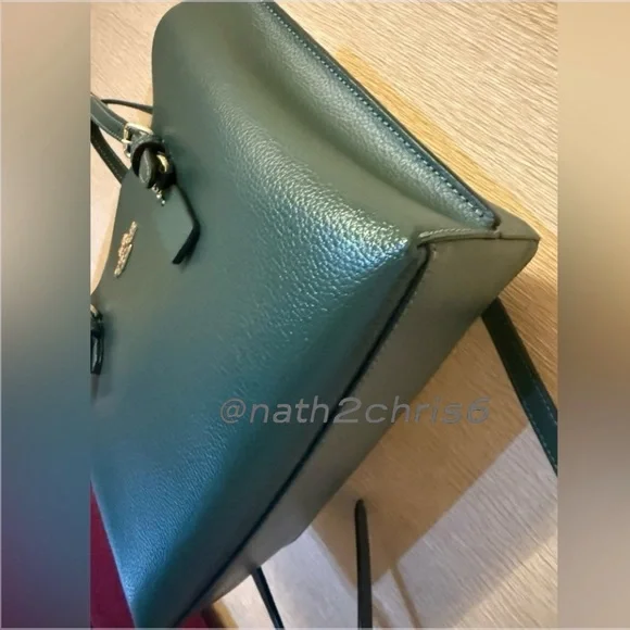 Coach Mollie Tote 25 Bag in Everglades Green & Leather Coach ID Zip Wallet. - Picture 4 of 16